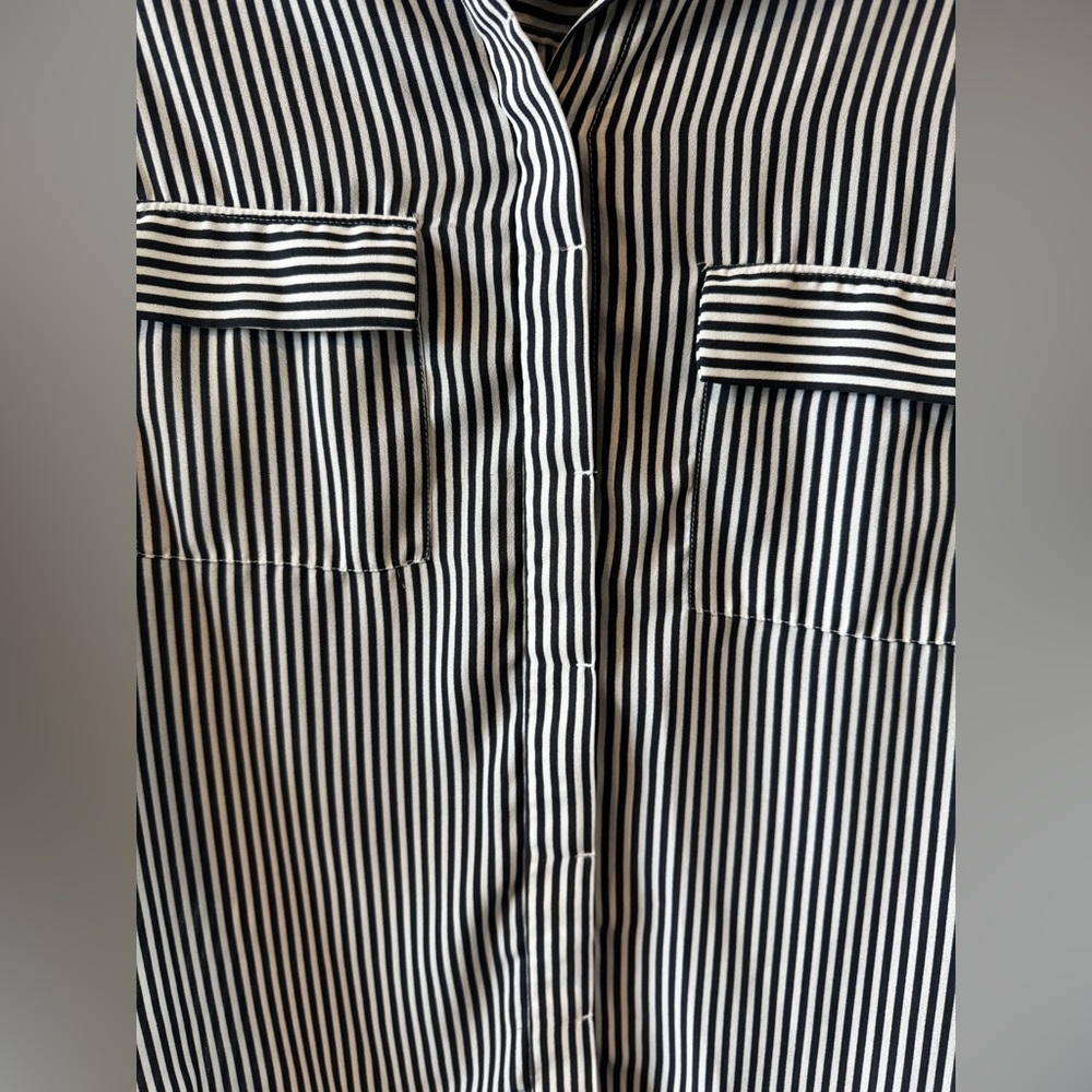 Loft Classic Striped Button Down Blouse - image 5